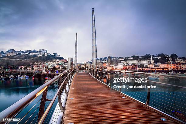 torquay foot bridge - torquay stock pictures, royalty-free photos & images