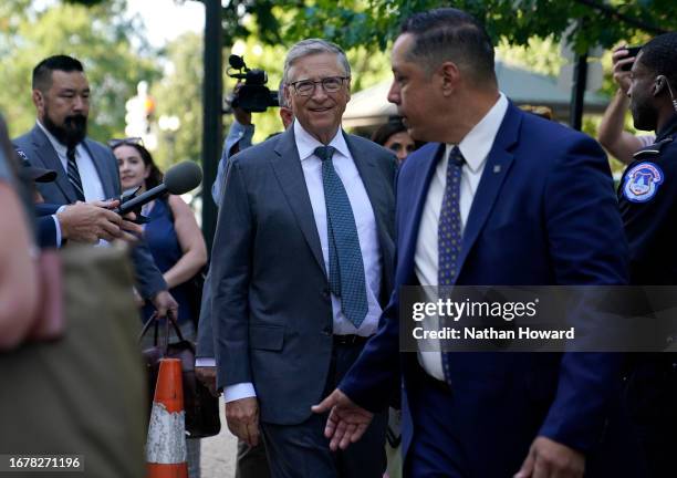 Bill Gates, Co-Chair of the Bill & Melinda Gates Foundation, arrives for the “AI Insight Forum” at the Russell Senate Office Building on Capitol Hill...