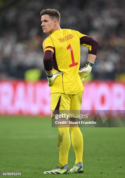 Marc-André ter Stegen of Germany in action during the international friendly match between Germany and France at Signal Iduna Park on September 12,...