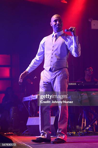 Joe Budden performs at Highline Ballroom on April 30, 2013 in New York City.