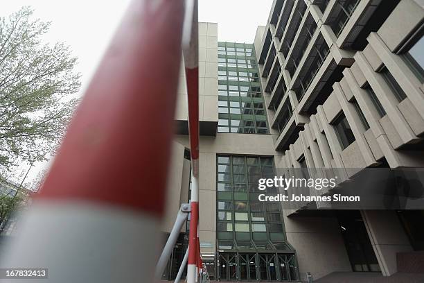 General outside view of the Oberlandgericht Muenchen state courthouse a week before the NSU trial on April 30, 2013 in Munich, Germany. Security will...