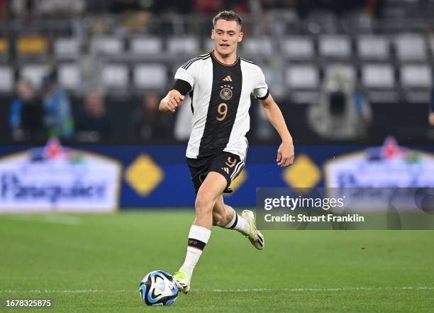 Florian Wirtz of Germany in action during the international friendly match between Germany and France at Signal Iduna Park on September 12, 2023 in...
