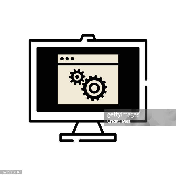 operating system simple line icon - operating system stock illustrations