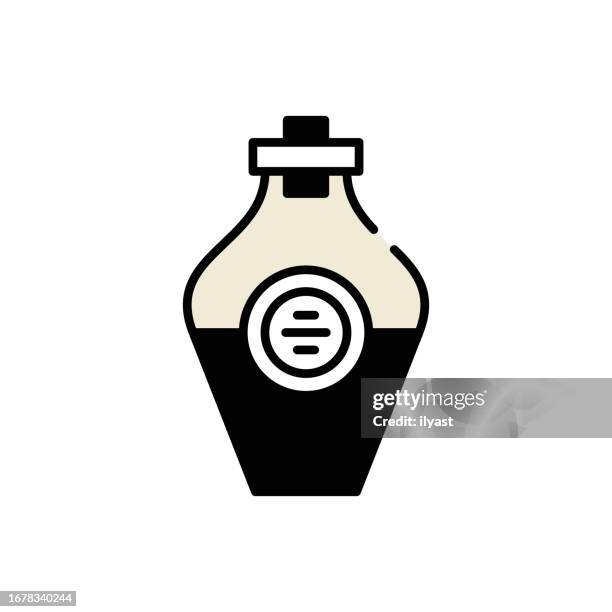 perfume simple line icon - dropper bottle stock illustrations