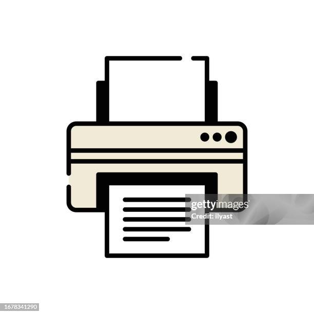 printer simple line icon - photocopier stock illustrations