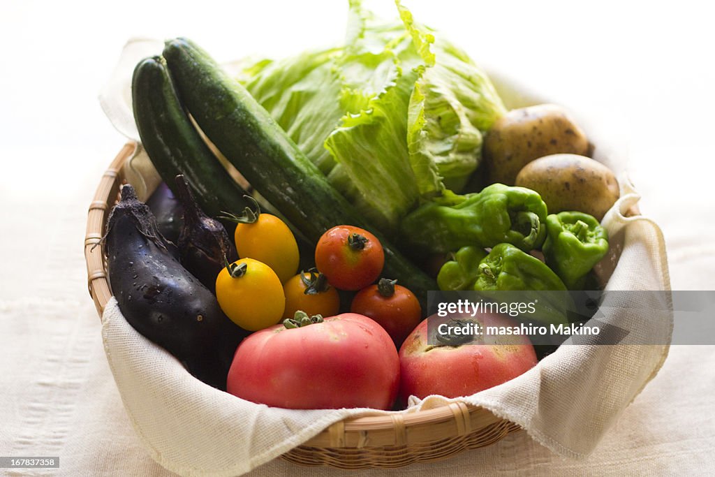 Summer Vegetables In Basket