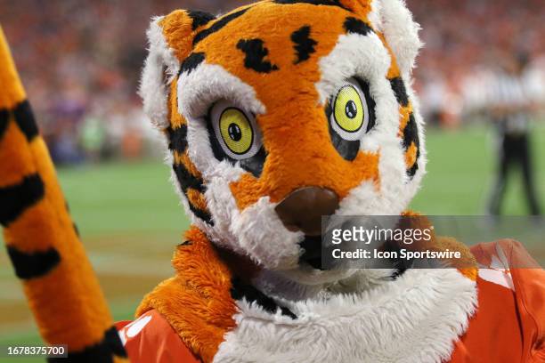 Clemson mascot 'The Tiger' during a college football game between the Florida Atlantic Owls and he Clemson Tigers on September 16, 2023 at Clemson...