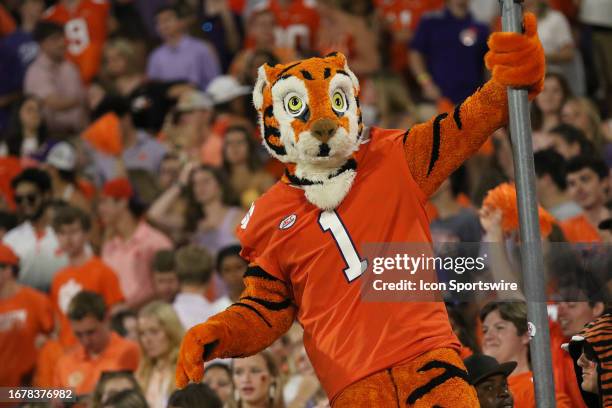 Clemson mascot 'The Tiger' during a college football game between the Florida Atlantic Owls and he Clemson Tigers on September 16, 2023 at Clemson...