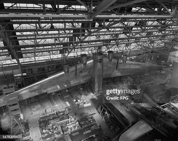 B19 Inside The wing of the Douglas B-19 bomber after leaving its steel jig ...