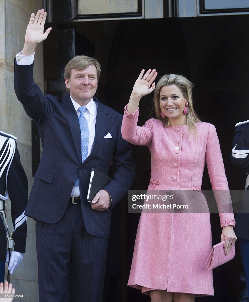 Guests Leave After Brunch The Day After The Inauguration Of King Willem Alexander