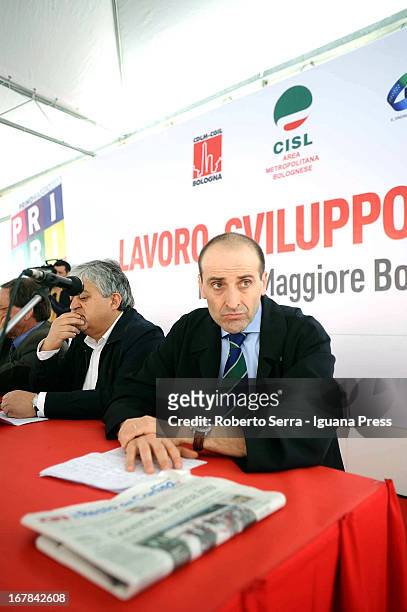Alberto Vacchi President of Unindustria Bologna attends the convention "Lavoro, Sviluppo, Legalita" organized by CGIL CISL and UIL trade unions for...