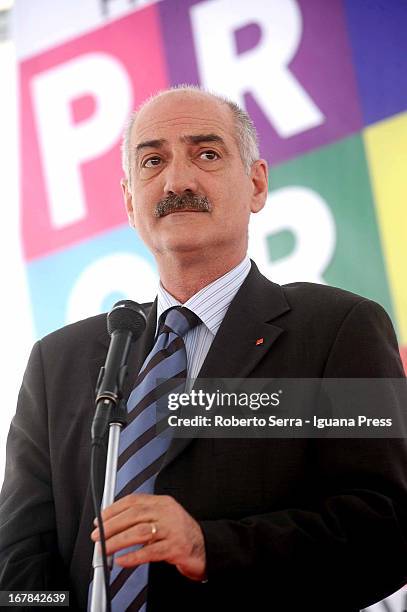 Danilo Gruppi secretary of CGIL union in Bologna attends the convention "Lavoro, Sviluppo, Legalita" organized by CGIL CISL and UIL trade unions for...