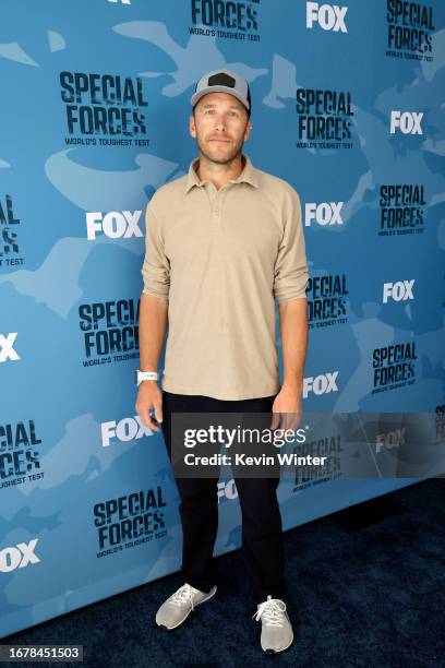 Bode Miller attends the red carpet for Fox's "Special Forces: World's Toughest Test" at Fox Studio Lot on September 12, 2023 in Los Angeles,...