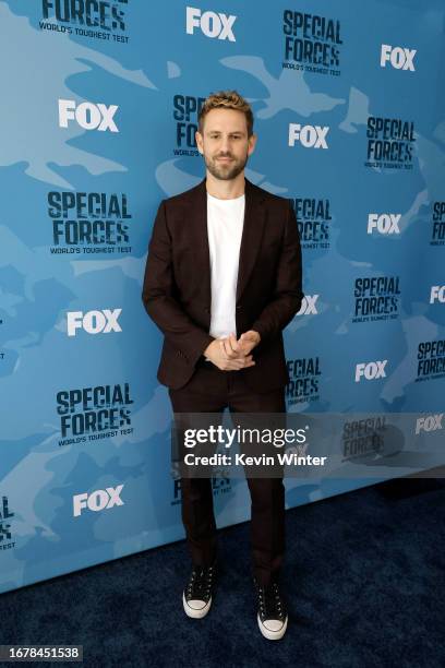 Nick Viall attends the red carpet for Fox's "Special Forces: World's Toughest Test" at Fox Studio Lot on September 12, 2023 in Los Angeles,...