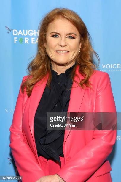 Sarah Ferguson, Duchess of York attends Daughters For Earth, Vital Voices and International Center For Research On Women Campaign Launch on September...