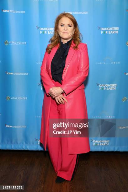Sarah Ferguson, Duchess of York attends Daughters For Earth, Vital Voices and International Center For Research On Women Campaign Launch on September...
