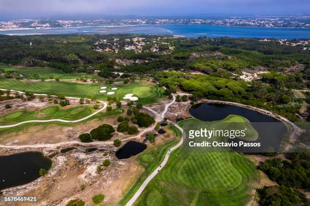 An aerial view of Royal Obidos Spa & Golf Resort prior to the Open de Portugal at Royal Obidos at Royal Obidos Spa & Golf Resort on September 13,...