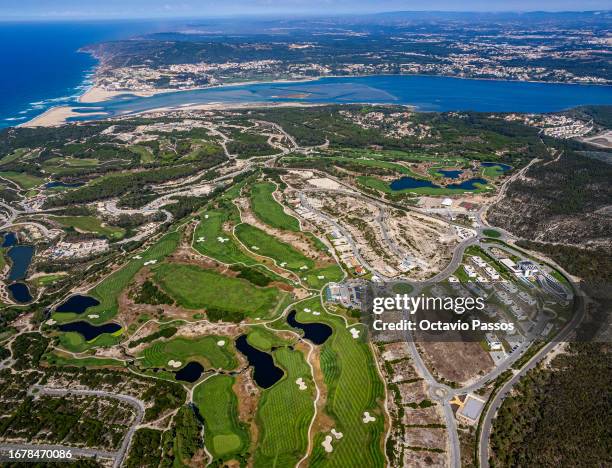 An aerial view of Royal Obidos Spa & Golf Resort prior to the Open de Portugal at Royal Obidos at Royal Obidos Spa & Golf Resort on September 13,...