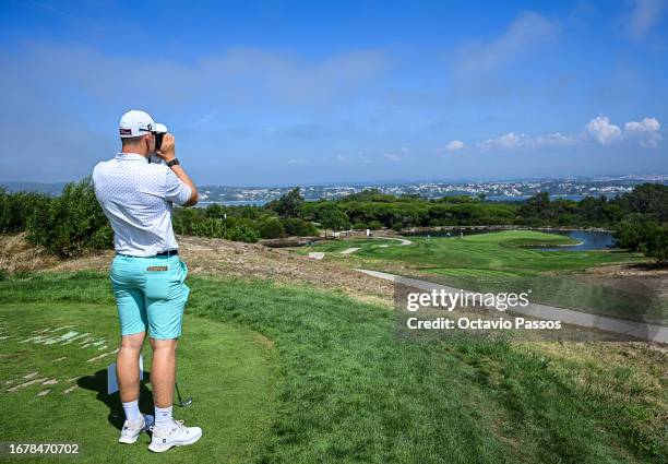 Joachim B. Hansen of Denmark looks before plays a shot on the 3rd hole prior to the Open de Portugal at Royal Obidos at Royal Obidos Spa & Golf...