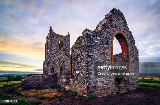 burrow mump, burrowbridge, tauntom, somerset, uk - demolished church stock pictures, royalty-free photos & images