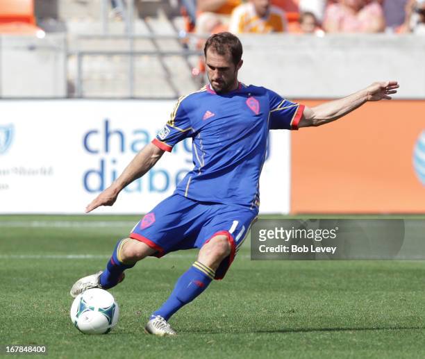 Brian Mullan of the Colorado Rapids during second half action against the Houston Dynamo at BBVA Compass Stadium on April 28, 2013 in Houston, Texas.