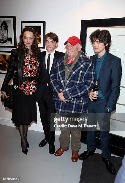 Catherine Bailey, Sascha Bailey, David Bailey and Fenton Bailey attend a private view of 'Human Relations' featuring the photographs of Fenton Bailey...