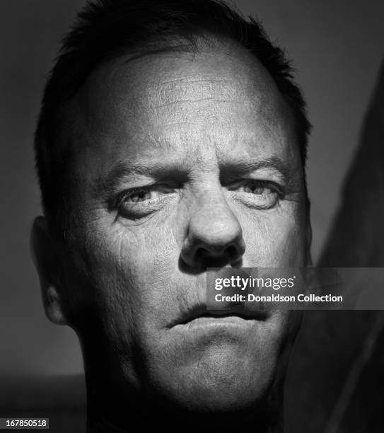 Actor Kiefer Sutherland poses for a portrait session on March 20, 2012 in Los Angeles, California.