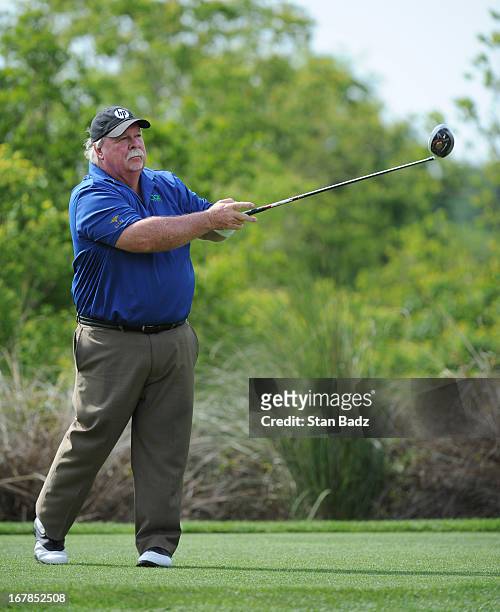 Craig Stadler plays the fourth hole during the final round of the Legends Division at the Liberty Mutual Insurance Legends of Golf at The Westin...