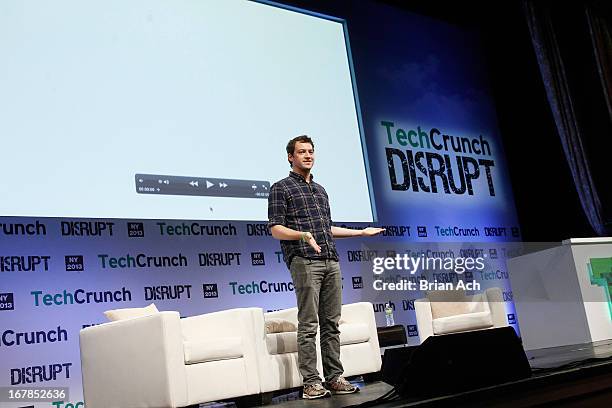 Startup Battlefield Alumni GTar speaks onstage at TechCrunch Disrupt NY 2013 at The Manhattan Center on May 1, 2013 in New York City.