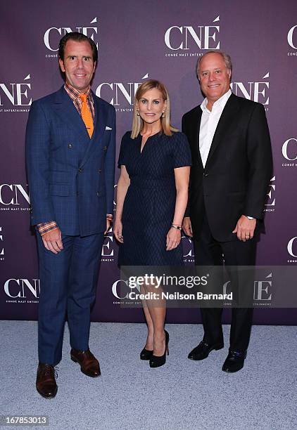 Editor-in-Chief of Wired Scott Dadich, President of Conde Nast Entertainment Dawn Ostroff and President of Conde Nast Bob Sauerberg attend the Conde...
