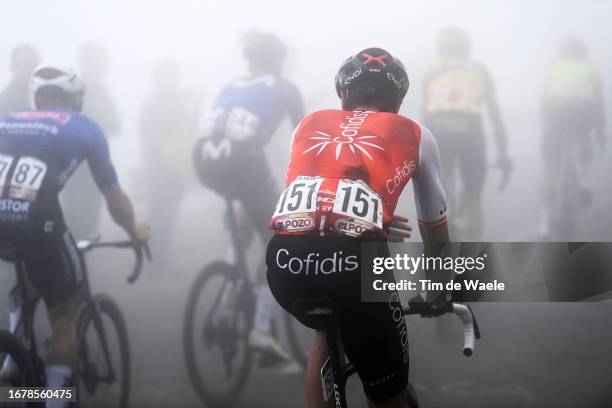 Jesús Herrada of Spain and Team Cofidis competes climbing to the Altu de L'Angliru during the 78th Tour of Spain 2023, Stage 17 a 124.4km stage from...