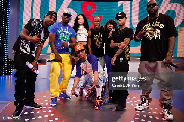 Visits BET's "106 & Park" with Host's Shorty Da Prince, Paigin, Bow Wow at BET Studios on May 1, 2013 in New York City.