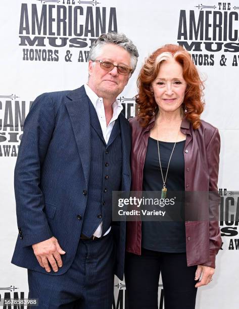 Jed Hilly and Bonnie Raitt at The Americana Music Association 22nd Annual Honors & Awards Show on September 20, 2023 at the Ryman Auditorium in...