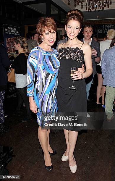 Kathy Lette and Amy Ellen Richardson attend an after party celebrating the press night performance of the Menier Chocolate Factory's 'Merrily We Roll...