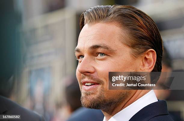 Actor Leonardo DiCaprio attends the "The Great Gatsby" world premiere at Avery Fisher Hall at Lincoln Center for the Performing Arts on May 1, 2013...