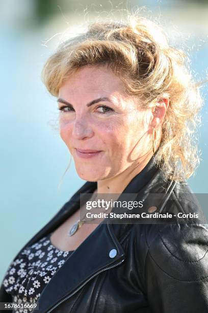 Anne-Élisabeth Blateau attends the "Scènes de ménages" Photocall during the 25th La Rochelle Fiction Festival on September 13, 2023 in La Rochelle,...