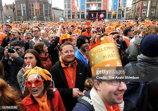 General view of celebrations for the inauguration of King Willem Alexander of the Netherlands as Queen Beatrix of the Netherlands abdicates on April...