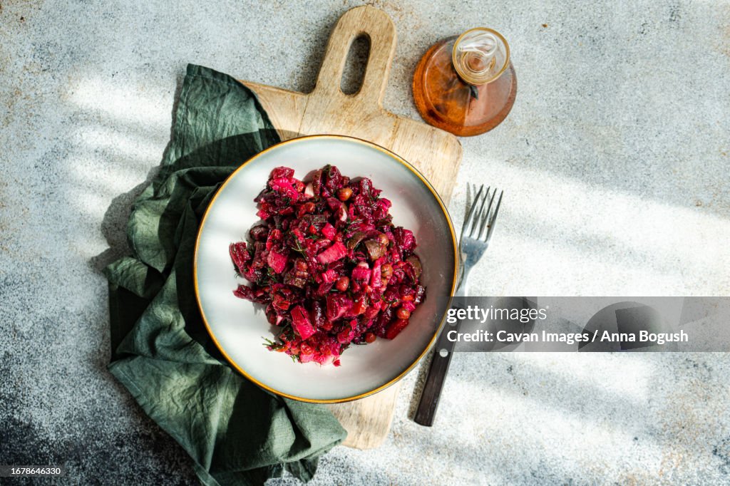 Healthy salad with beetroot vegetable