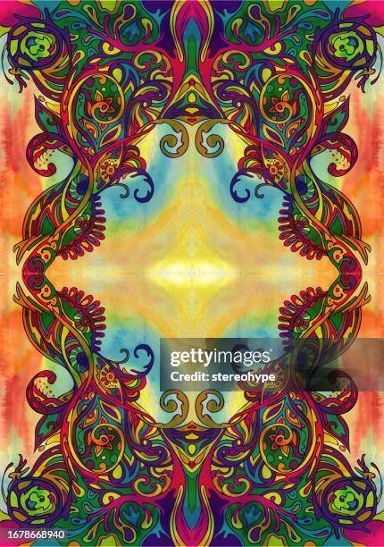 eternal - stained glass border stock illustrations