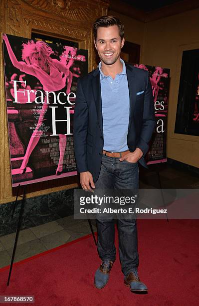 Actor Andrew Rannells attends a screening of IFC Films' "Frances Ha" at the Vista Theatre on May 1, 2013 in Los Angeles, California.