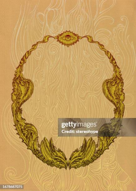 all seeing frame - feather duster stock illustrations