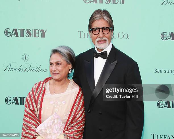 Member of Parliament Jaya Bhaduri Bachchan and actor Amitabh Harivansh Bachchan attend "The Great Gatsby" world premiere at Alice Tully Hall at...