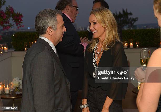 David Webb's Mark Emanuel and Brooke Davenport attend the David Webb Dinner in honor of LAXART at Sunset Tower on May 1, 2013 in West Hollywood,...