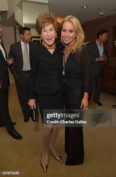 Betsy Bloomingdale and Brooke Davenport attend the David Webb Dinner in honor of LAXART at Sunset Tower on May 1, 2013 in West Hollywood, California.