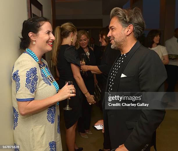 S Lauri Firstenberg and Carlos Mota attend the David Webb Dinner in honor of LAXART at Sunset Tower on May 1, 2013 in West Hollywood, California.