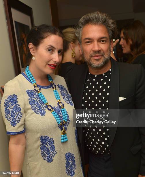 S Lauri Firstenberg and Carlos Mota attend the David Webb Dinner in honor of LAXART at Sunset Tower on May 1, 2013 in West Hollywood, California.