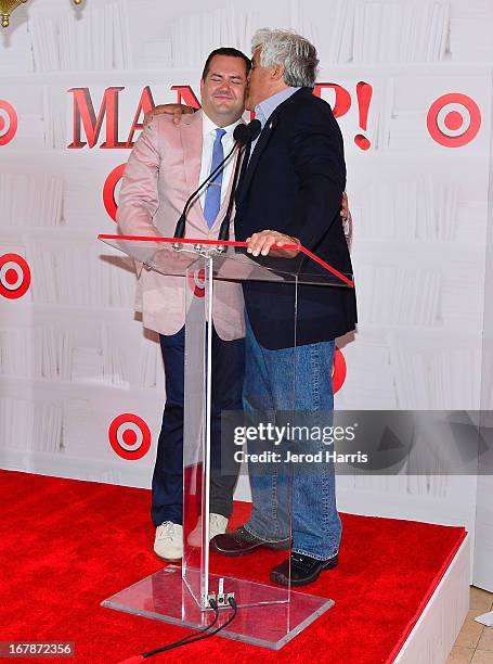 Comedians/TV personalities Ross Mathews and Jay Leno at "Roast and Toast with Ross Mathews" hosted by Target to celebrate the launch of Mathews' book...