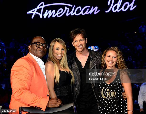 Judges Randy Jackson and Mariah Carey and singers Harry Connick Jr. And Haley Reinhart at FOX's "American Idol" Season 12 Top 4 to 3 Live Performance...