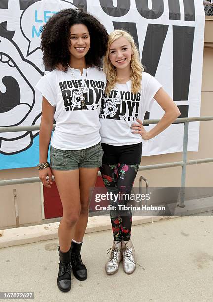 Michaela Blanks and Peyton List attend the WAT-AAH! Foundation's 3rd annual move your body 2013 event on May 1, 2013 in Los Angeles, California.
