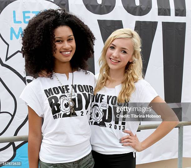 Michaela Blanks and Peyton List attend the WAT-AAH! Foundation's 3rd annual move your body 2013 event on May 1, 2013 in Los Angeles, California.